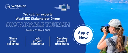 3rd Call for Experts: WestMED Technical Group on Sustainable Tourism