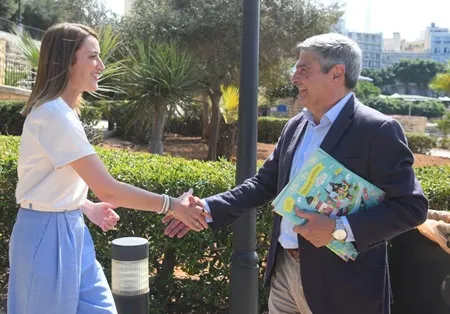 BlueMissionMed Book for Kids Presented to President of the European Parliament Roberta Metsola