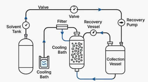 Closed loop hydrocarbon extraction system.